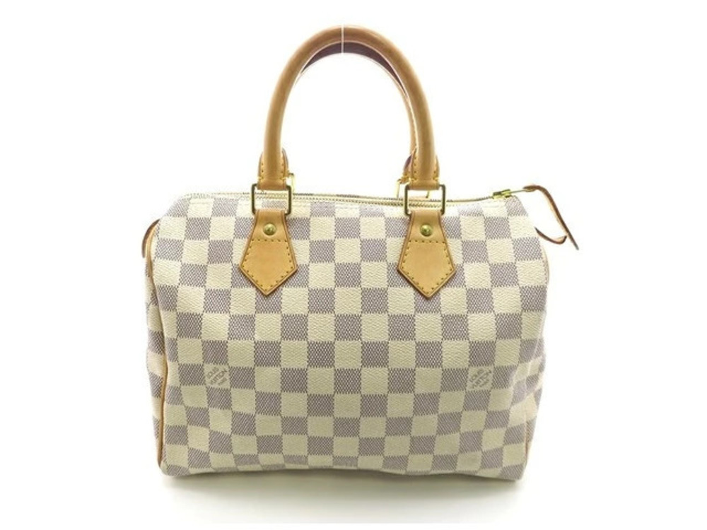 LOUIS VUITTON Speedy Handbag Damier Azur White